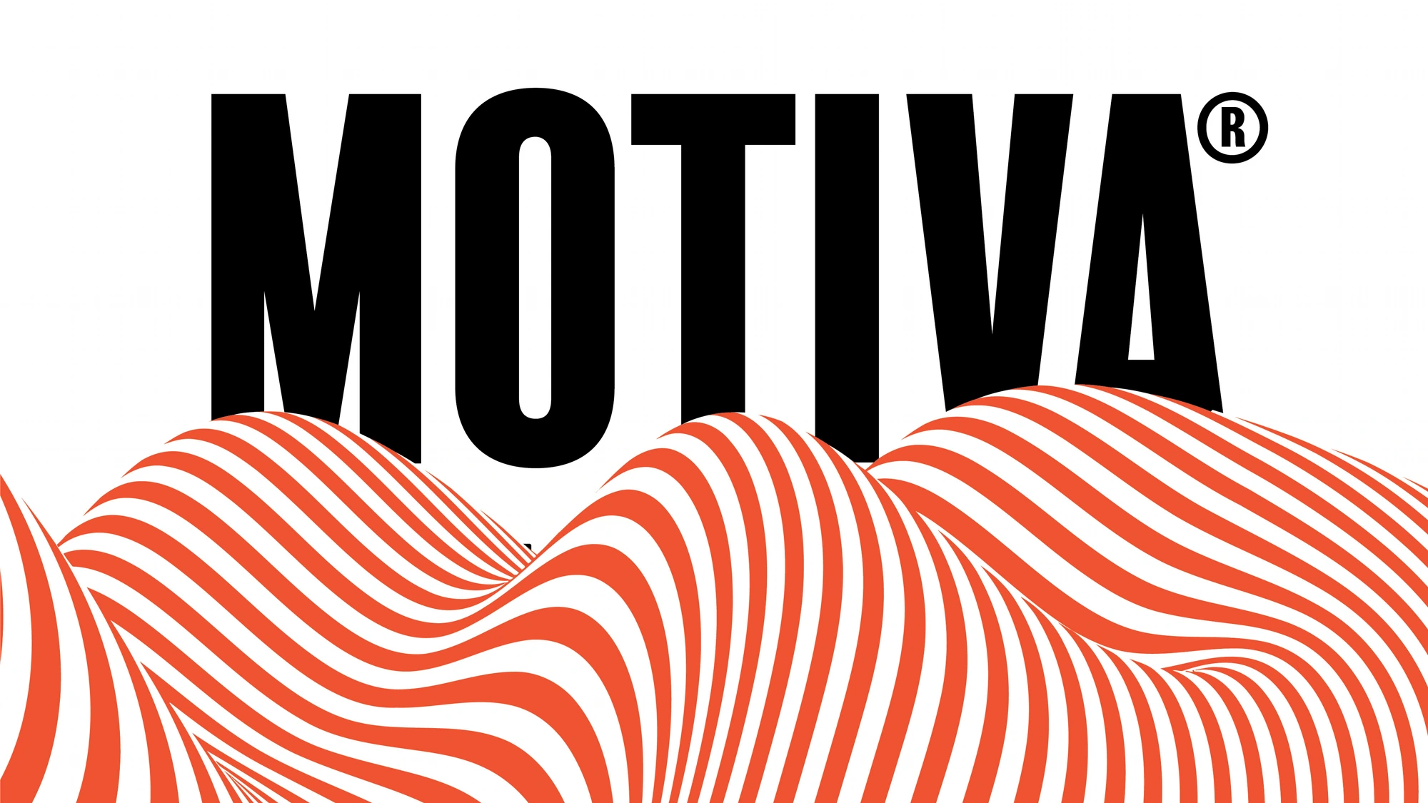 Motiva wordmark sitting on a hand-drawn orange wave: the brand’s signature identity mark